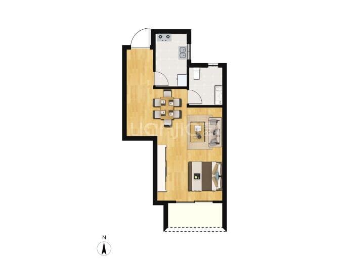 百瑞景滨江生活区--建面 58m²