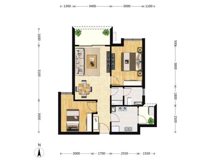 中海渝中云锦--套内 58.67m²