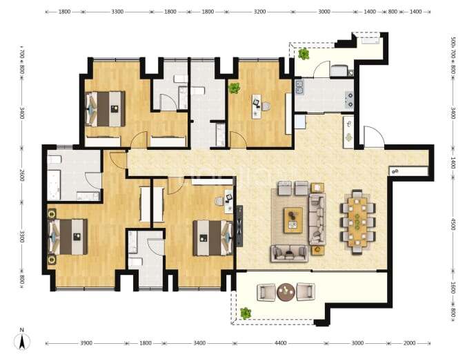 北辰悦来壹号--套内 155.89m²