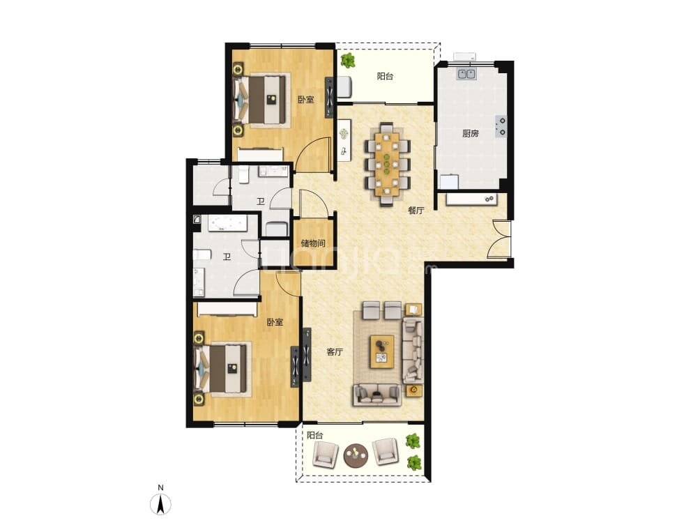 百汇园户型图(链家网)