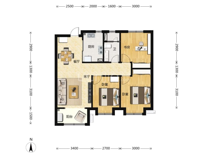 中冶德贤御府--建面 93.21m²