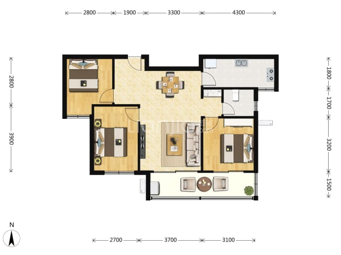 派城西樾二期--建面 91m²