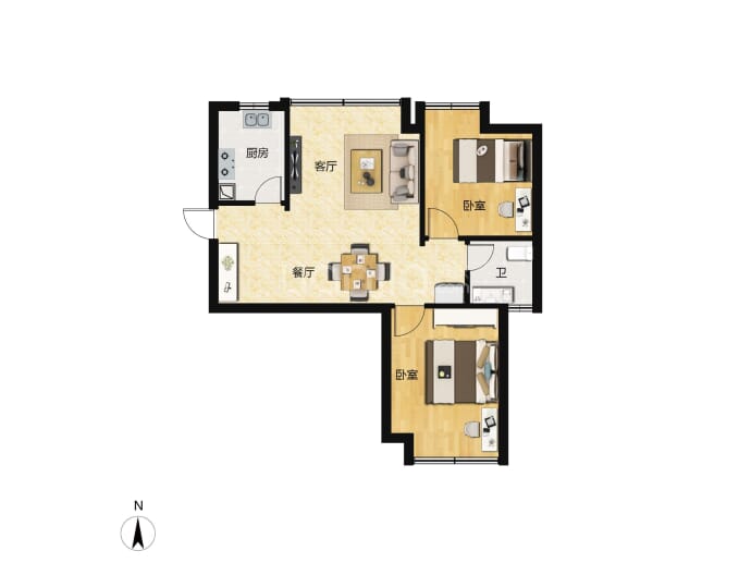 马鞍山一号公馆--建面 63.87m²