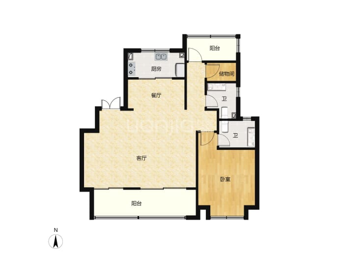 乐富强观锦台--建面 108m²