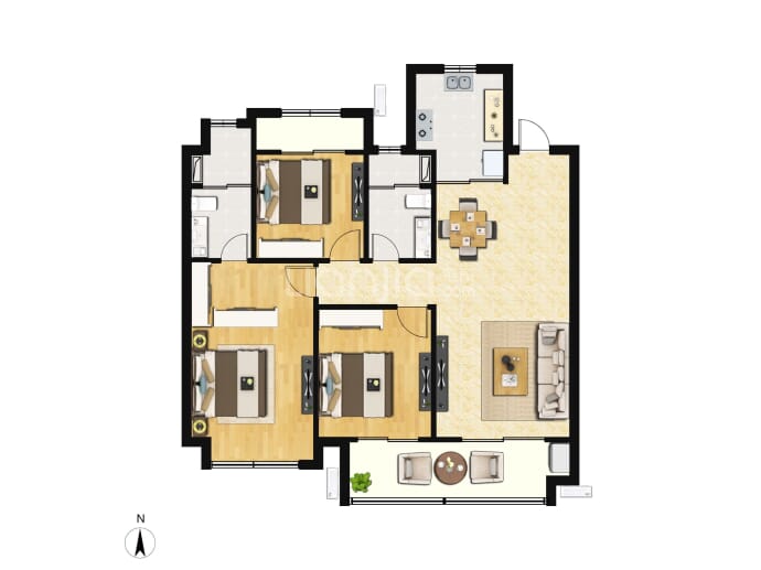 汇昌雍锦翰棠--建面 108m²