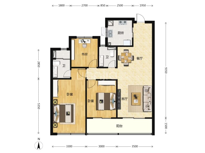 滨江钱江翠语彩虹里--建面 109m²