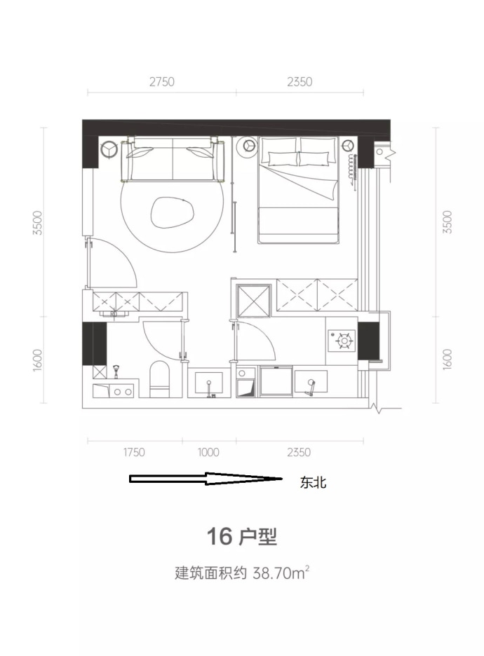 中粮大悦城铂悦苑--建面 38.7m²