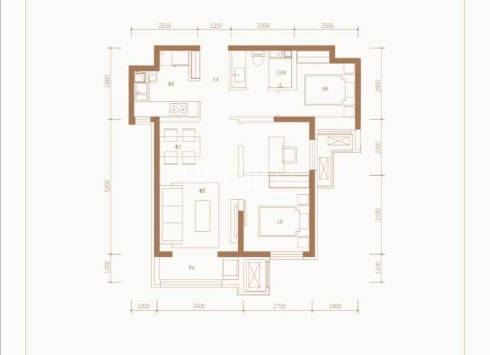 爱情·缤纷里--建面 84m²