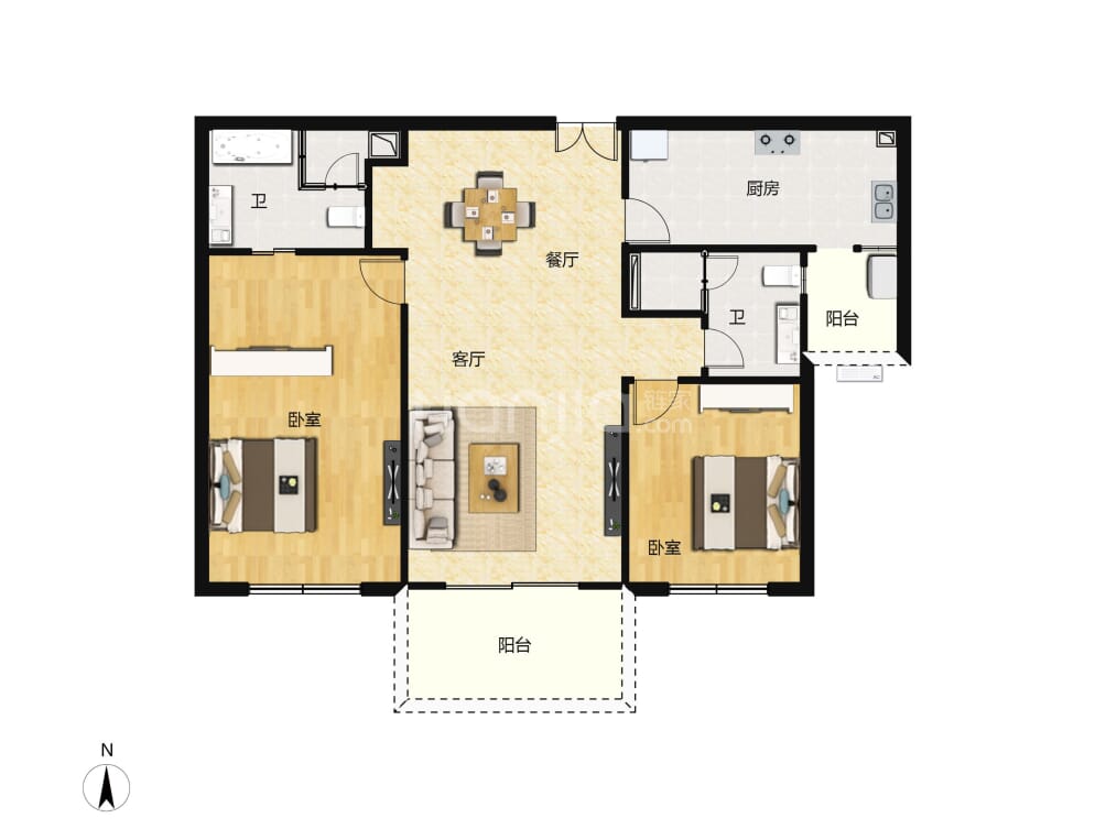 百汇园户型图(链家网)