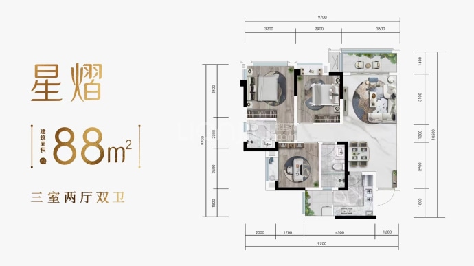 中欧智慧中心·天府星耀湾--建面 88m²