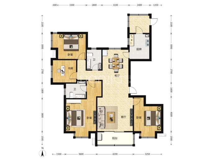 太行悦泉苑--建面 138m²