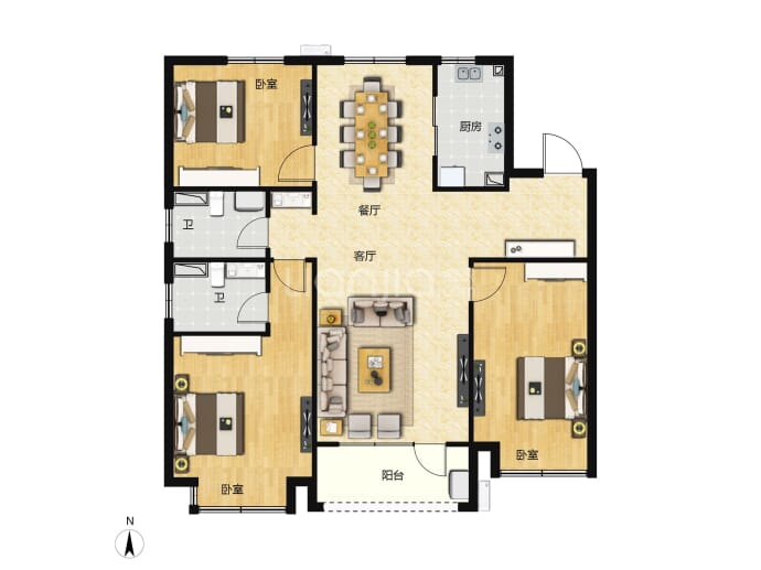 三龙同康花园--建面 139m²