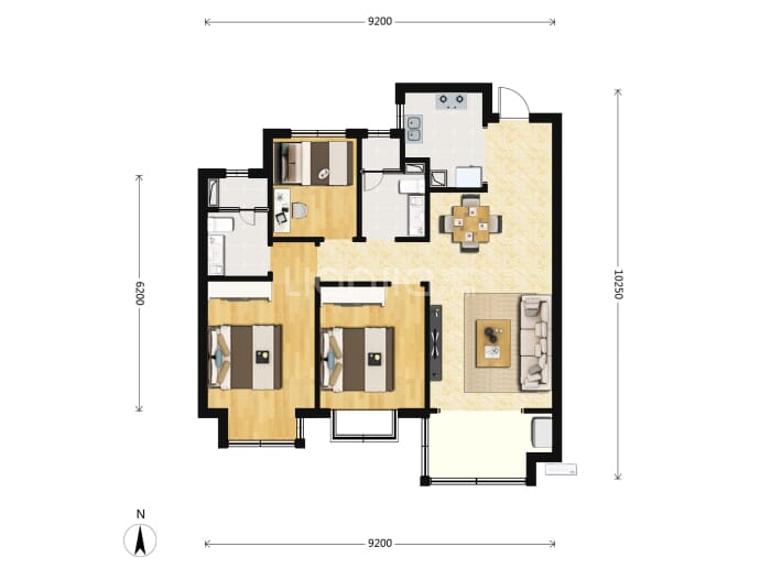 大华公园天下--建面 91.36m²