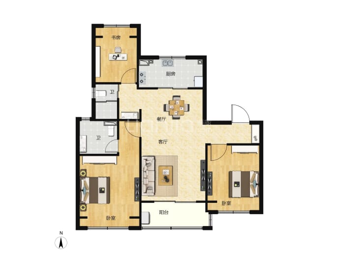 浦发东望--建面 101m²