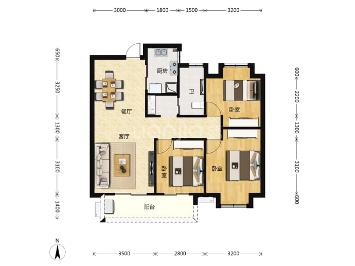 坤合云海城--建面 98m²