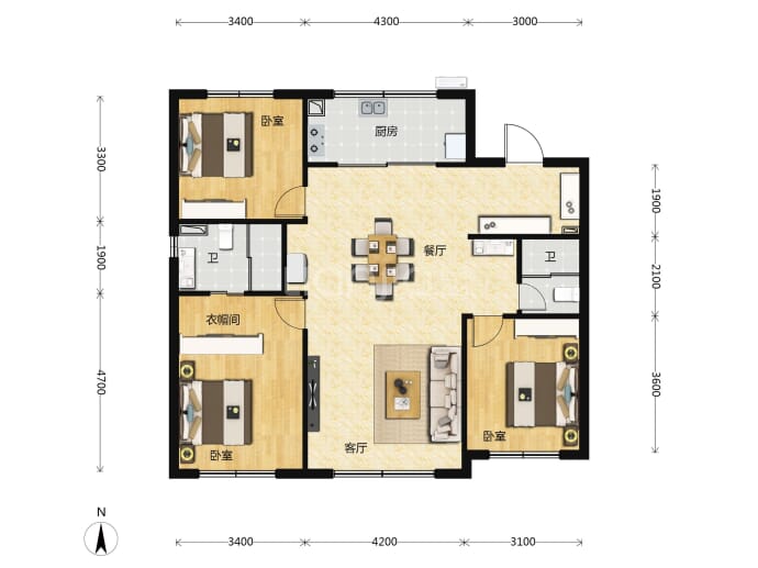 米兰颂二期--建面 118m²