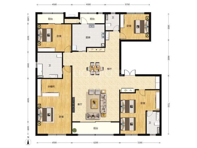 光谷创新天地（四期）4室2厅3卫户型图