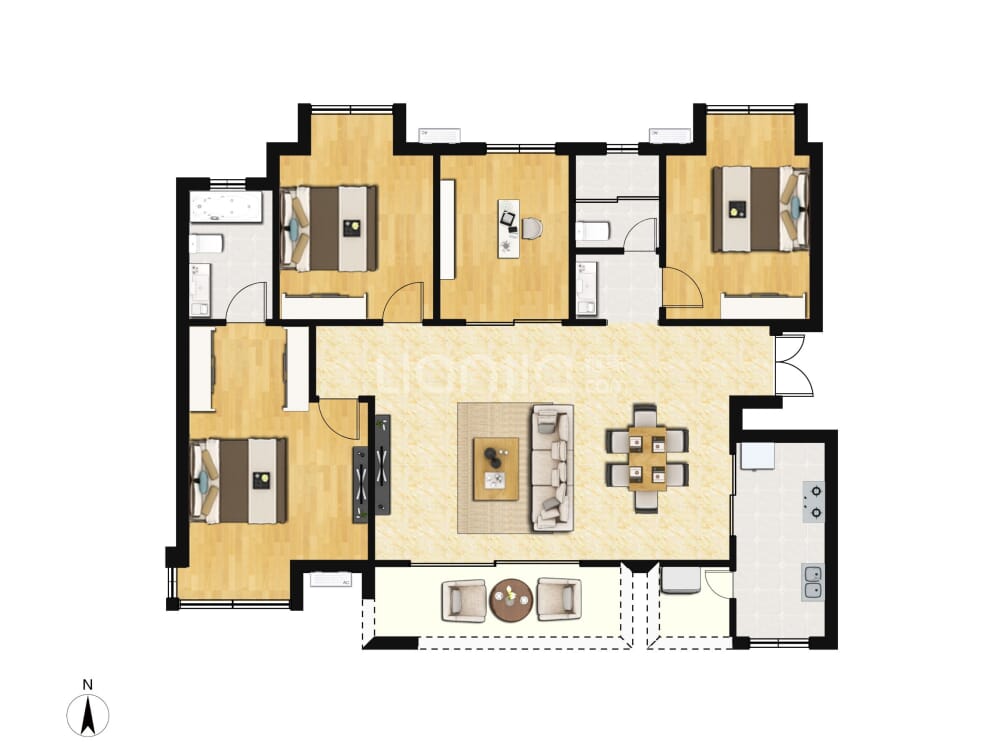北辰鹿鸣院户型图(链家网)