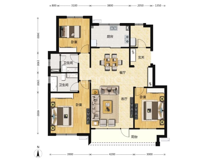 保利时光印象--建面 126m²