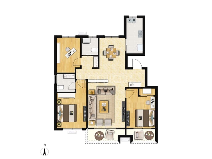 香江名筑--建面 129m²