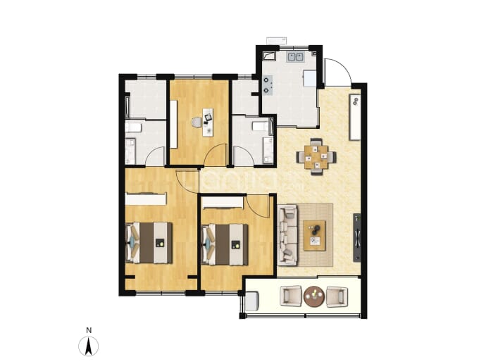 中国铁建·熙语--建面 100m²