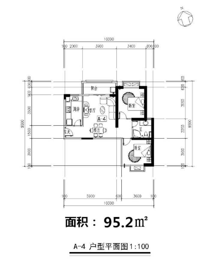 江畔锦城--建面 95.2m²