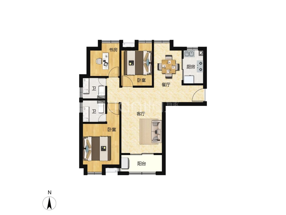 鹏湖湾户型图(链家网)