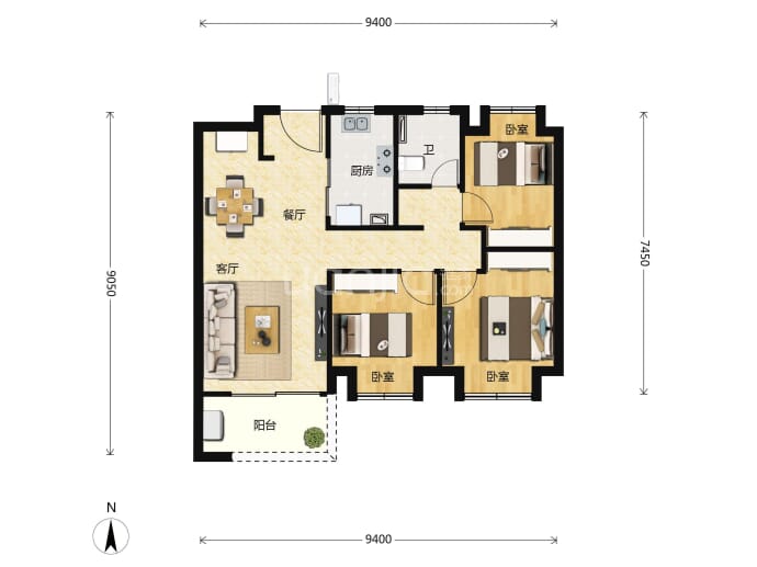 保利锦上--建面 88m²