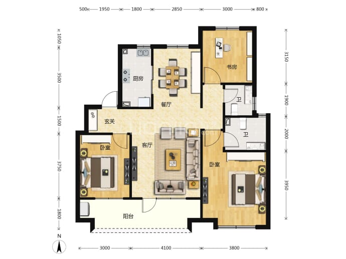 玉兰璟园--建面 120m²