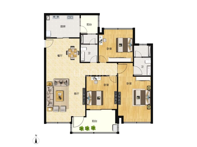 时代珑星--建面 107m²