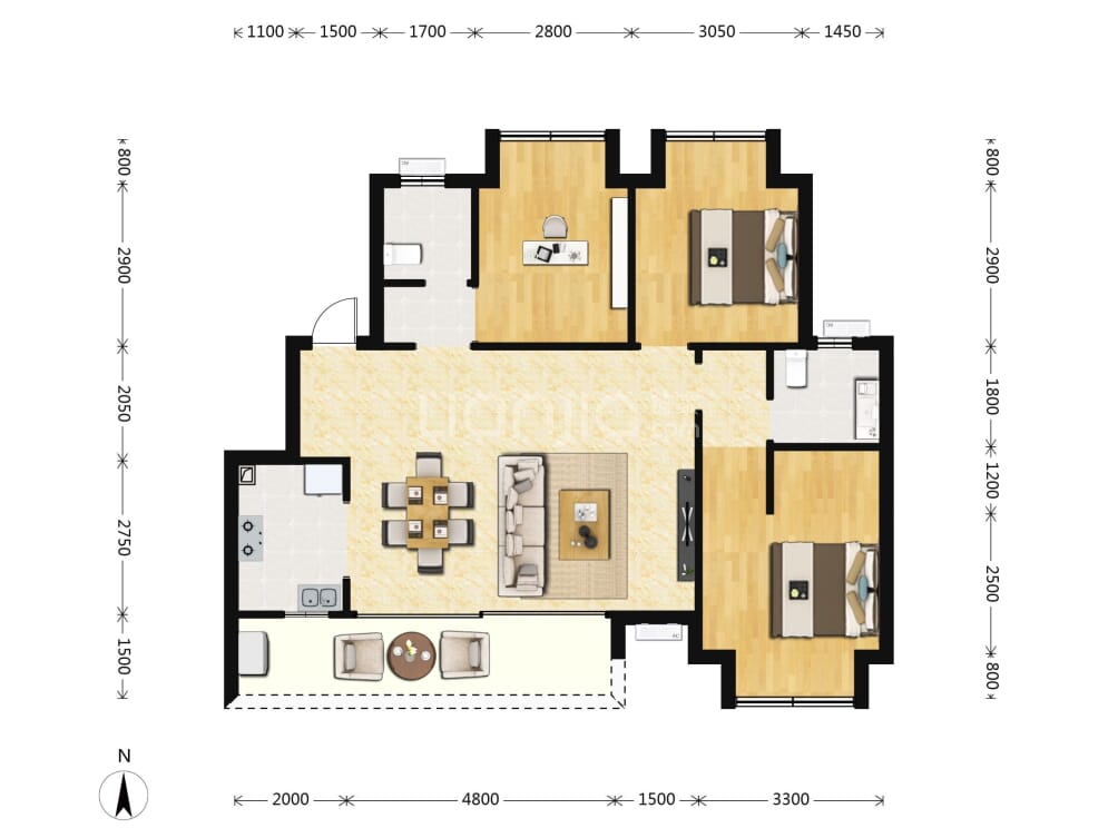 御临府户型图(链家网)