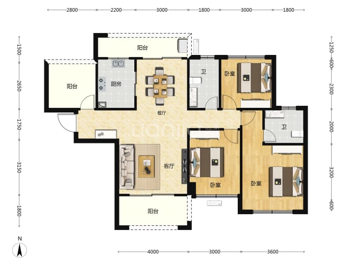 丽发新城--建面 121m²