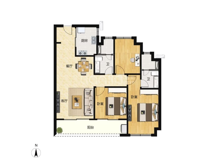 绿城留香园--建面 108m²