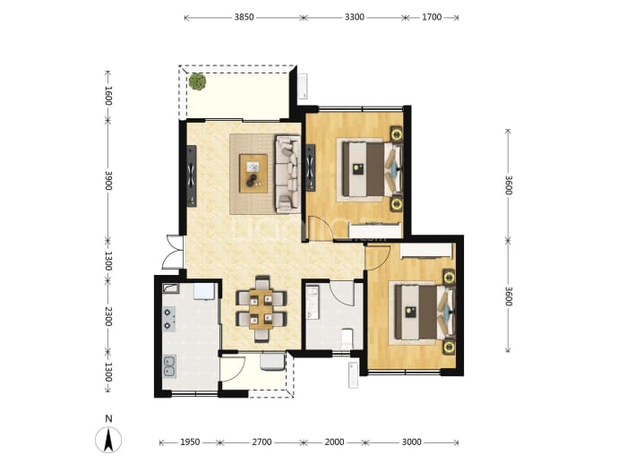 诚卓和悦府--建面 87.37m²