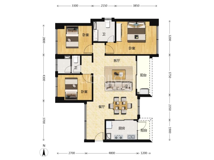 盛璟润府--建面 96m²