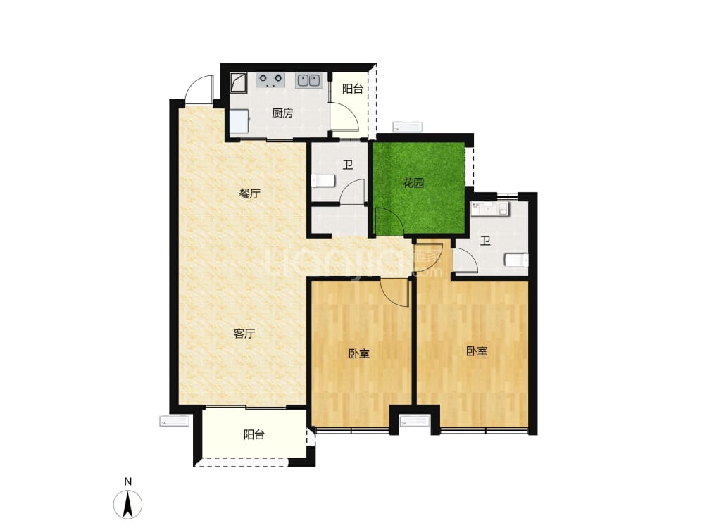 鸿安花园户型图(链家网)
