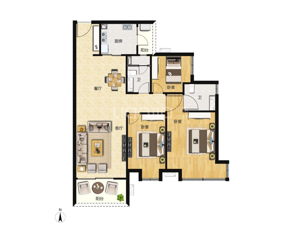 凯德山海连城二期户型图(链家网)