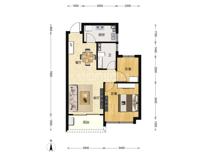 陕西恒大国际健康城--建面 81m²