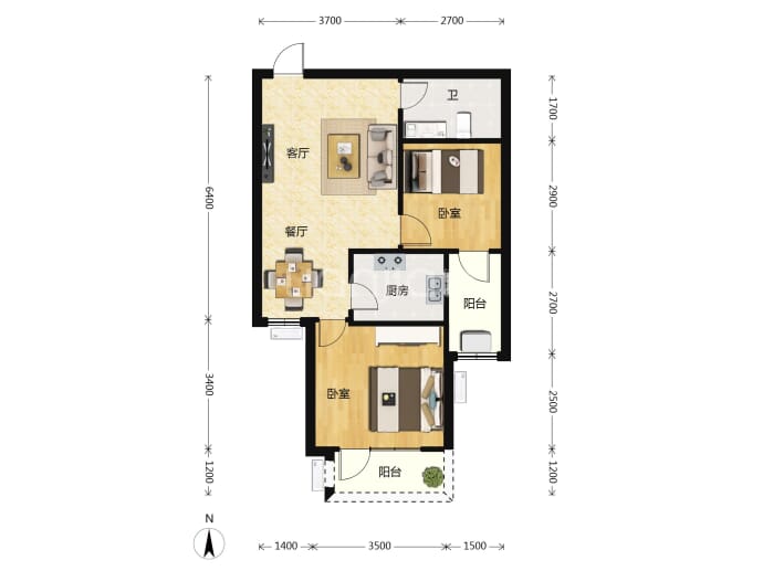 万滨天锦--建面 75.04m²