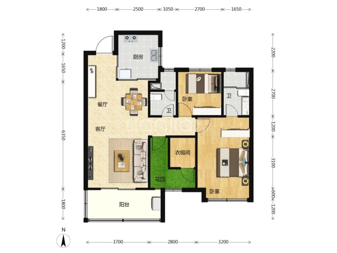 长沙北中心保利时代--建面 99m²