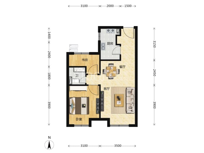 金地·万悦城--建面 71m²