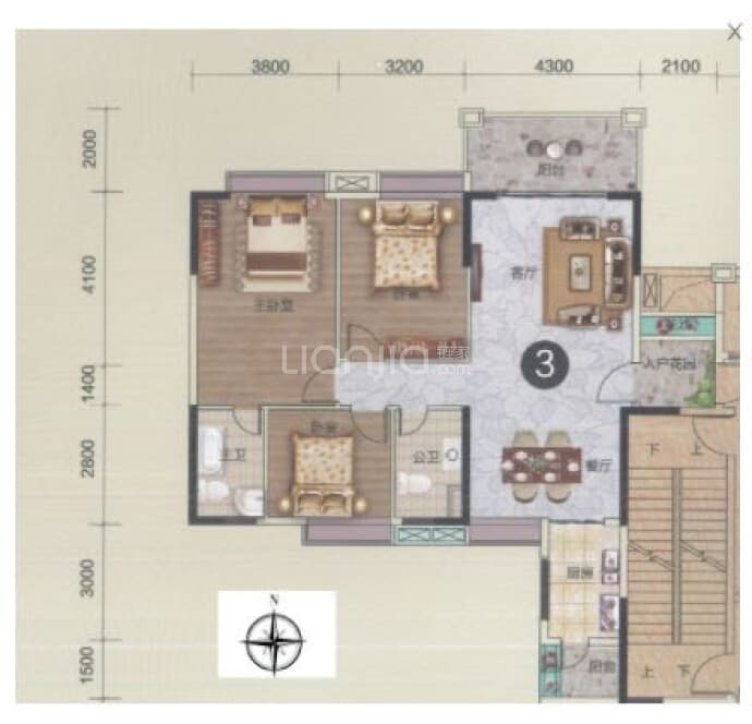 清新凯旋门--建面 123m²