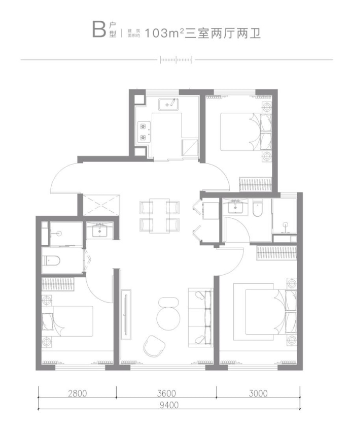 华曦府--建面 103m²