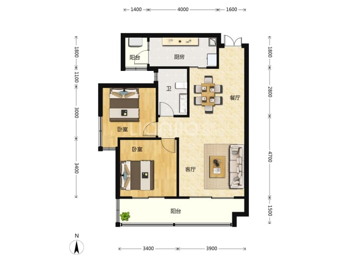 天府明珠--建面 85.37m²