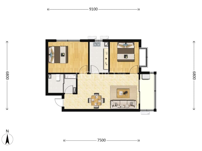 北城新天地--建面 82m²