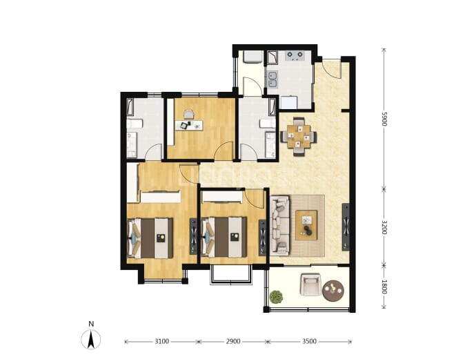 保利城--建面 102m²