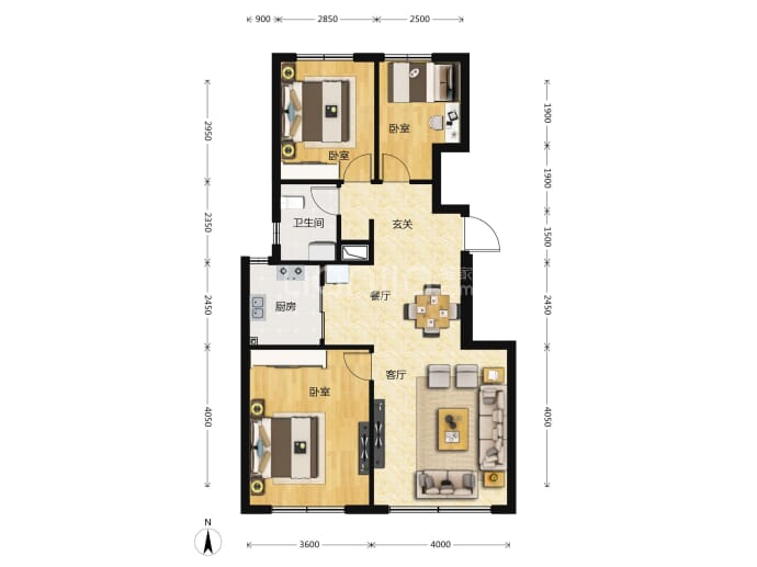 华润置地荣华府--建面 97m²