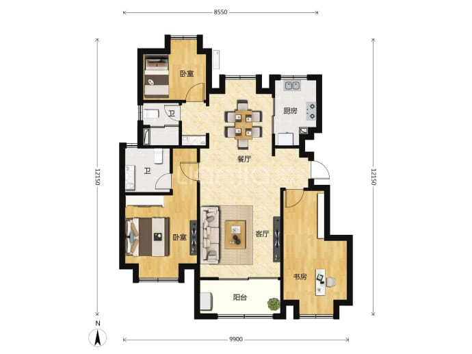 保利锦上--建面 99m²