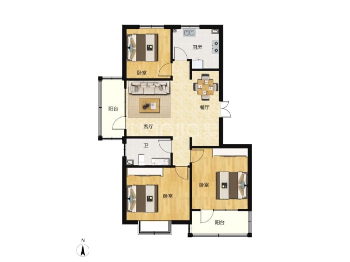 碧海方舟--建面 115m²