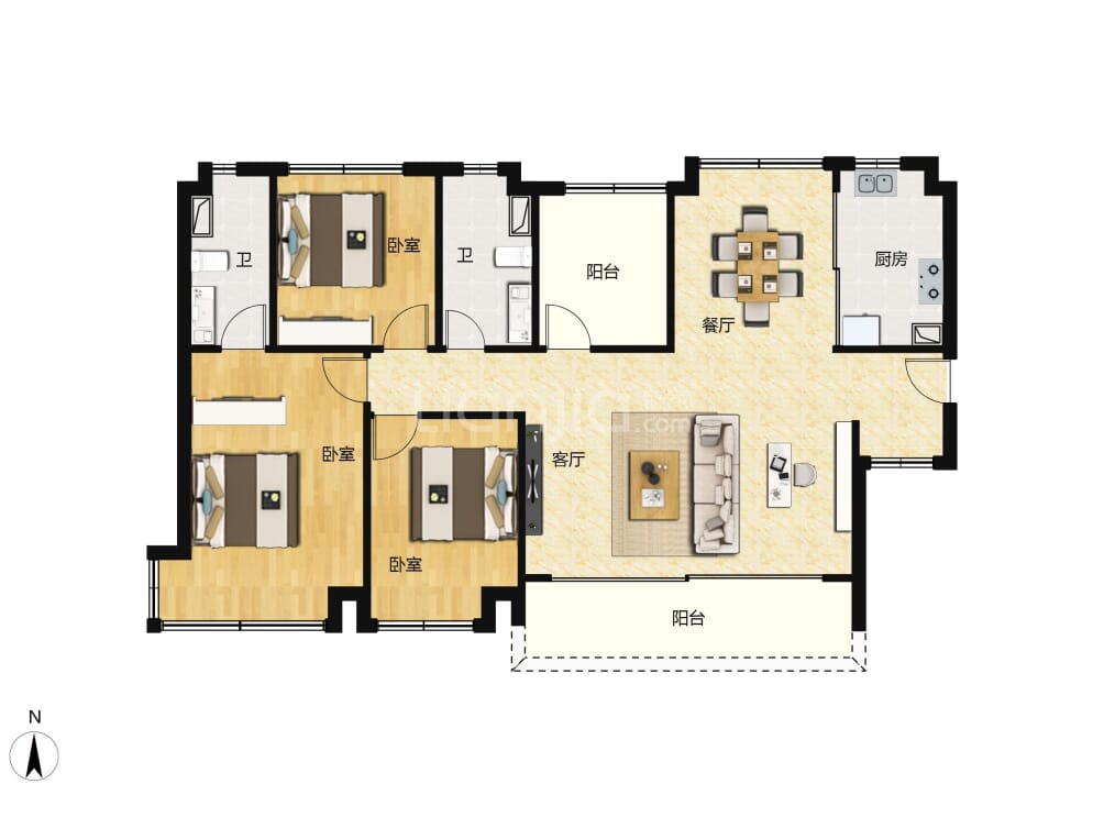 新希望悦珑湾户型图(链家网)